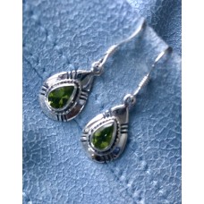 643 boucles d'oreilles péridot, argent sterling 
